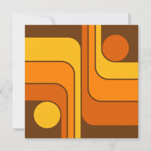 Invitación Diseño Geométrico Retro Estilo MCM Años 70