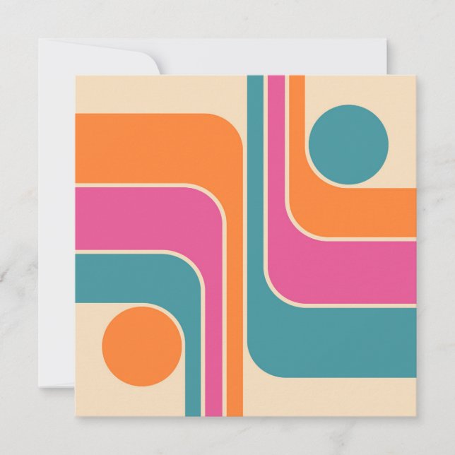 Invitación Diseño Geométrico Retro Mod (Anverso)