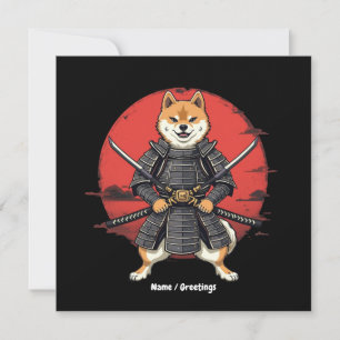 Invitación Diseño gráfico de arte japonés Shiba Inu Samurai