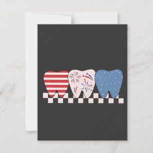Invitación Diseño gráfico de tres dientes 4 de julio