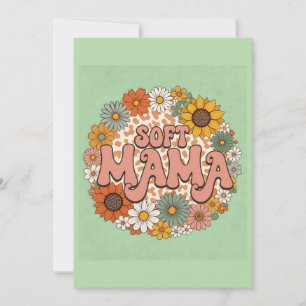 Invitación Diseño Gráfico Floral de Estilo Retro Leopardo "Ma