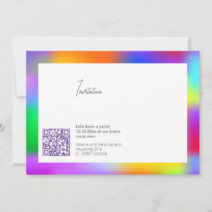Invitación Diseño Gráfico Moderno Arcoíris Personalizado