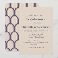 Diseño Groovy Retro 70 en ducha de novias beige