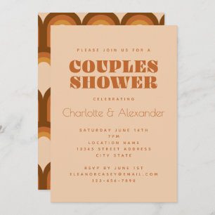 Invitación Diseño Groovy Retro de los 70 en las parejas de co