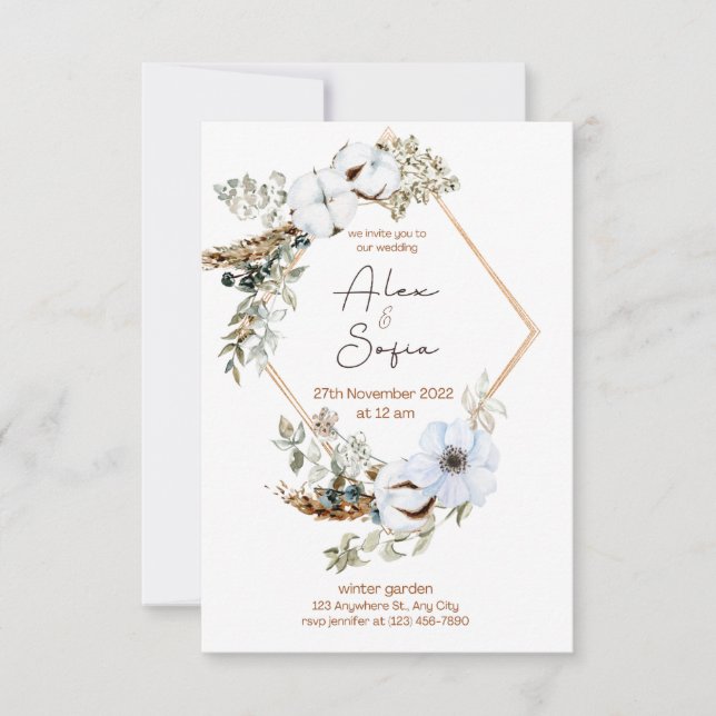 Invitación diseño hermoso para un día especial (Anverso)