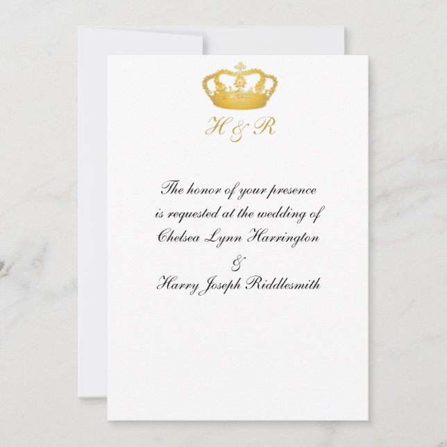 Invitación Diseño II de la corona - oro (Anverso)