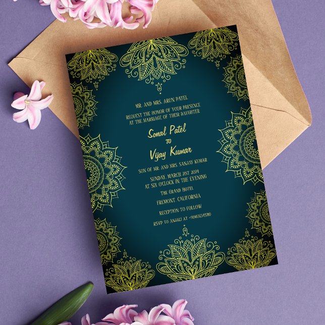 Invitación Diseño intrincado de Boda indio (Subido por el creador)
