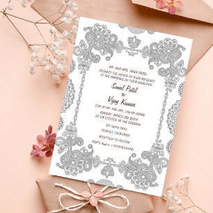 Invitación Diseño intrincado de Boda indio