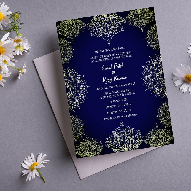 Invitación Diseño intrincado de Boda indio (Subido por el creador)