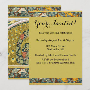 Invitación Diseño intrincado de estilo Art Nouveau pavo