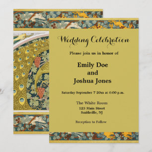 Invitación Diseño intrincado de estilo Art Nouveau pavo
