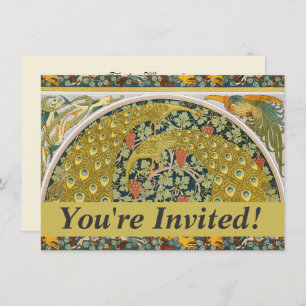 Invitación Diseño intrincado de estilo Art Nouveau pavo