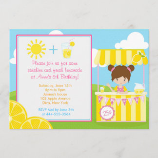 Invitación Diseño limonado con Chica