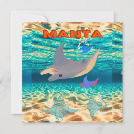 Invitación Diseño majestuoso de Manta Ray, Majestad Oceánica