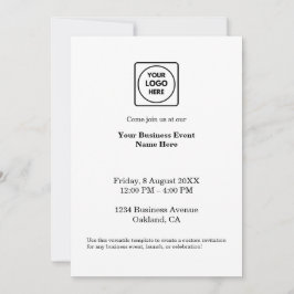 Invitación Diseño minimalista blanco | Negocio personalizado 