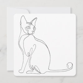 Invitación Diseño minimalista de gato Sphynx dibujado a mano
