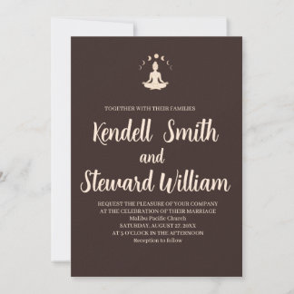 Invitación Diseño minimalista meditativo de tono marrón