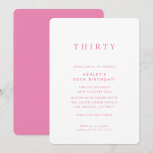 Invitación diseño minimalista moda de cumpleaños bonito moder