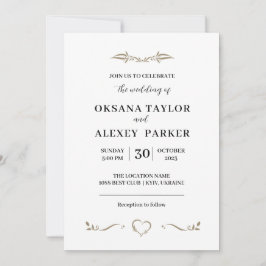 Invitación diseño mínimo de boda ivintation