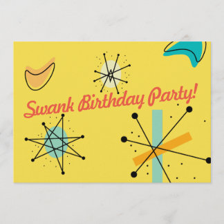 Invitación Diseño moderno de los mediados de siglo