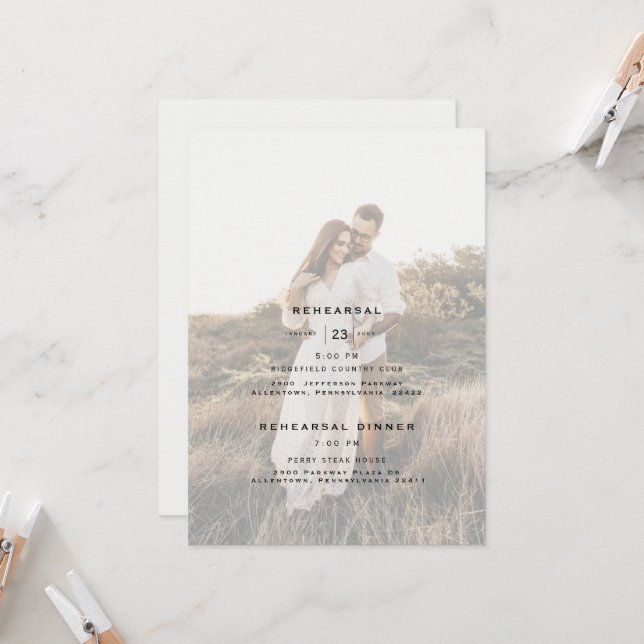 Invitación Diseño moderno Pareja de Novias Ensayo fotográfico (Anverso/Reverso In Situ)
