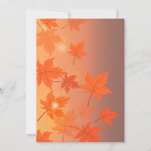 Invitación Diseño otoñal con hojas de arce y efecto bokeh