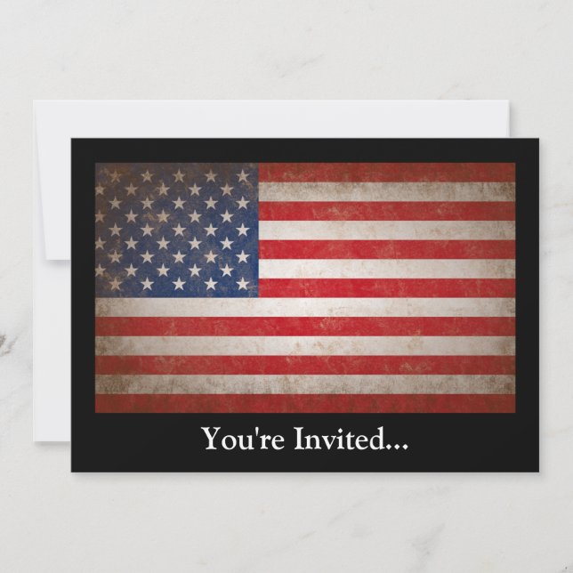 Invitación Diseño patriótico de bandera estadounidense de est (Anverso)