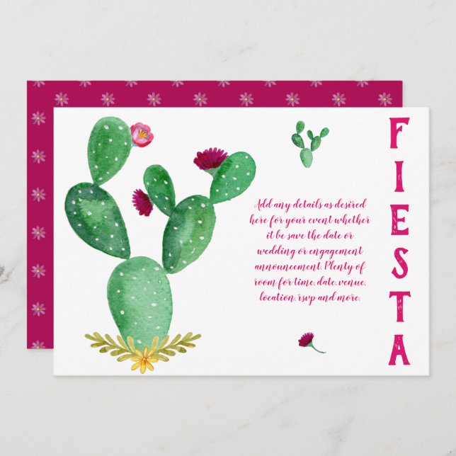 Invitación Diseño propio de FIESTA Boda de Arte Popular Ducha (Anverso / Reverso)