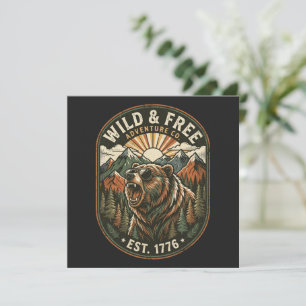 Invitación Diseño Retro Camping Senderismo Amante de la Natur