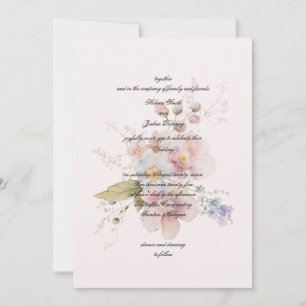 Invitación Diseño romántico de Boda floral de jardín