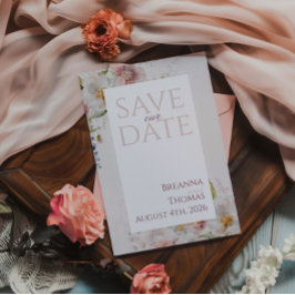 Invitación Diseño Romántico Pastel de Primavera Floral