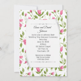 Invitación Diseño rosa de Rosebud para renovación de votos