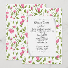 Invitación Diseño rosa de Rosebud para renovación de votos