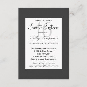Invitación Diseño sencillo elegante en blanco y negro