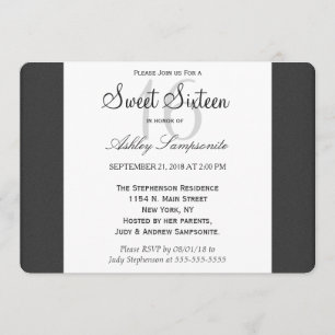 Invitación Diseño sencillo elegante en blanco y negro