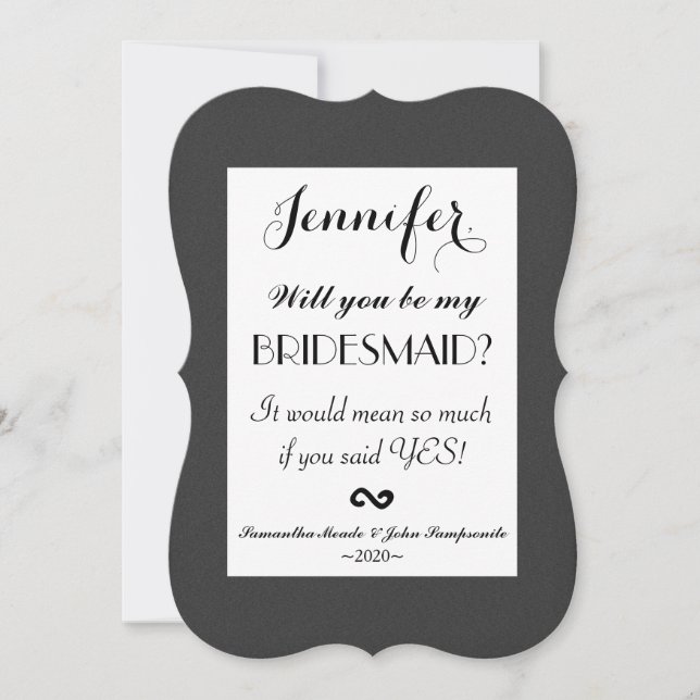 Invitación Diseño sencillo elegante en blanco y negro (Anverso)