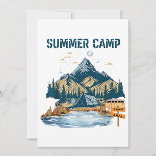 Invitación Diseño sencillo en el campamento de verano