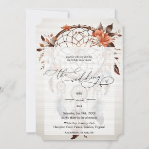 Invitación Diseño simple para captar sueños sobre fondo blanc