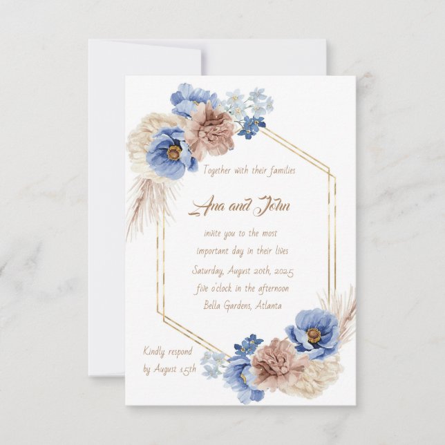 Invitación Diseño sofisticado (Anverso)