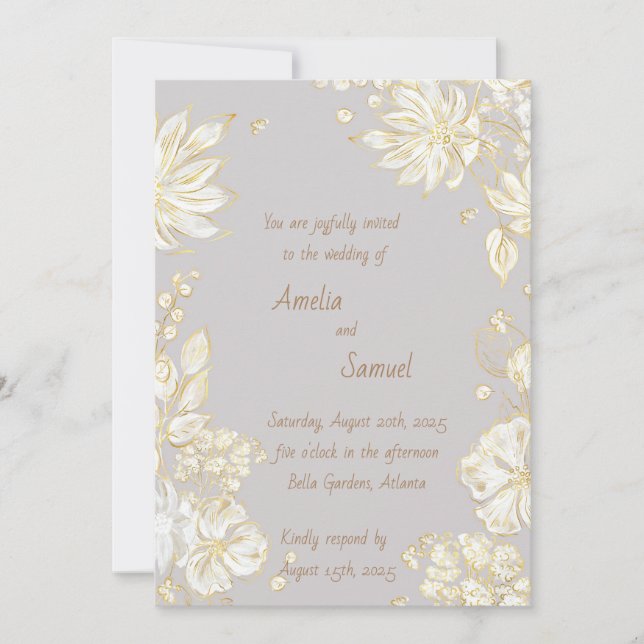 Invitación Diseño sofisticado (Anverso)