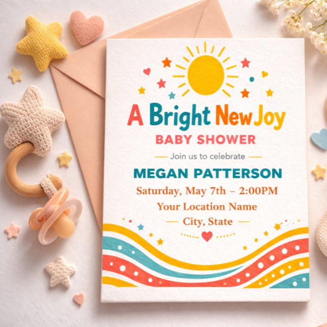 Invitación Diseño Soleado Dorado Neutral Brillante (Subido por el creador)