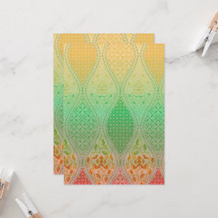 Invitación Diseño textil colorido con flores intrincadas