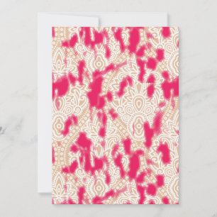 Invitación Diseño textil intrincado con una pata rosa rica