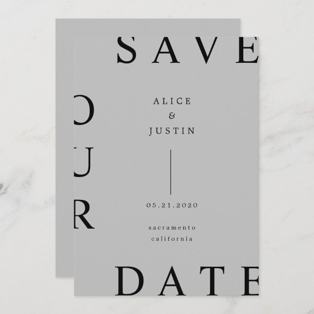 Invitación diseño ultra moderno Guardar la fecha (Anverso / Reverso)