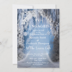 Invitación Diseño único de copos de nieve en invierno