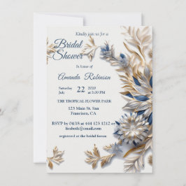 Invitación Diseño único de invierno festivo con copos de niev