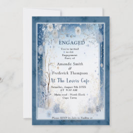 Invitación Diseño único de invierno festivo con copos de niev