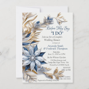 Invitación Diseño único de invierno festivo con copos de niev