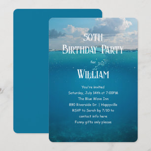 Invitación Diseño Unisex de cumpleaños de crucero submarino