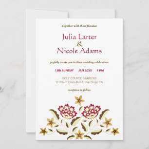 Invitación Diseño Vintage de Rosa Clásica Ornamentada Boda de